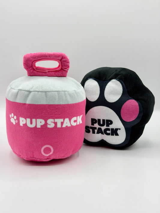 Pup Stack Plush - Pink + Paw Combo